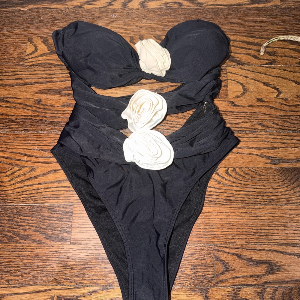 CC Boutique Black and Cream Kids One Piece